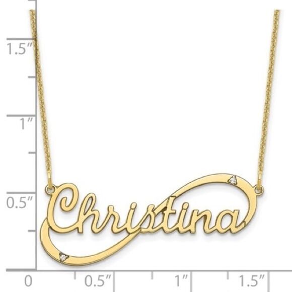 10k Gold Name Plate Necklace - Picture 3 of 3